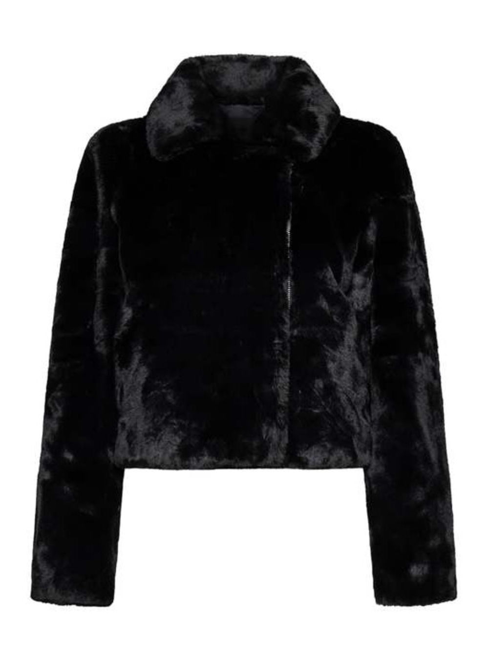 Apparis Black Faux Fur Crop Jacket